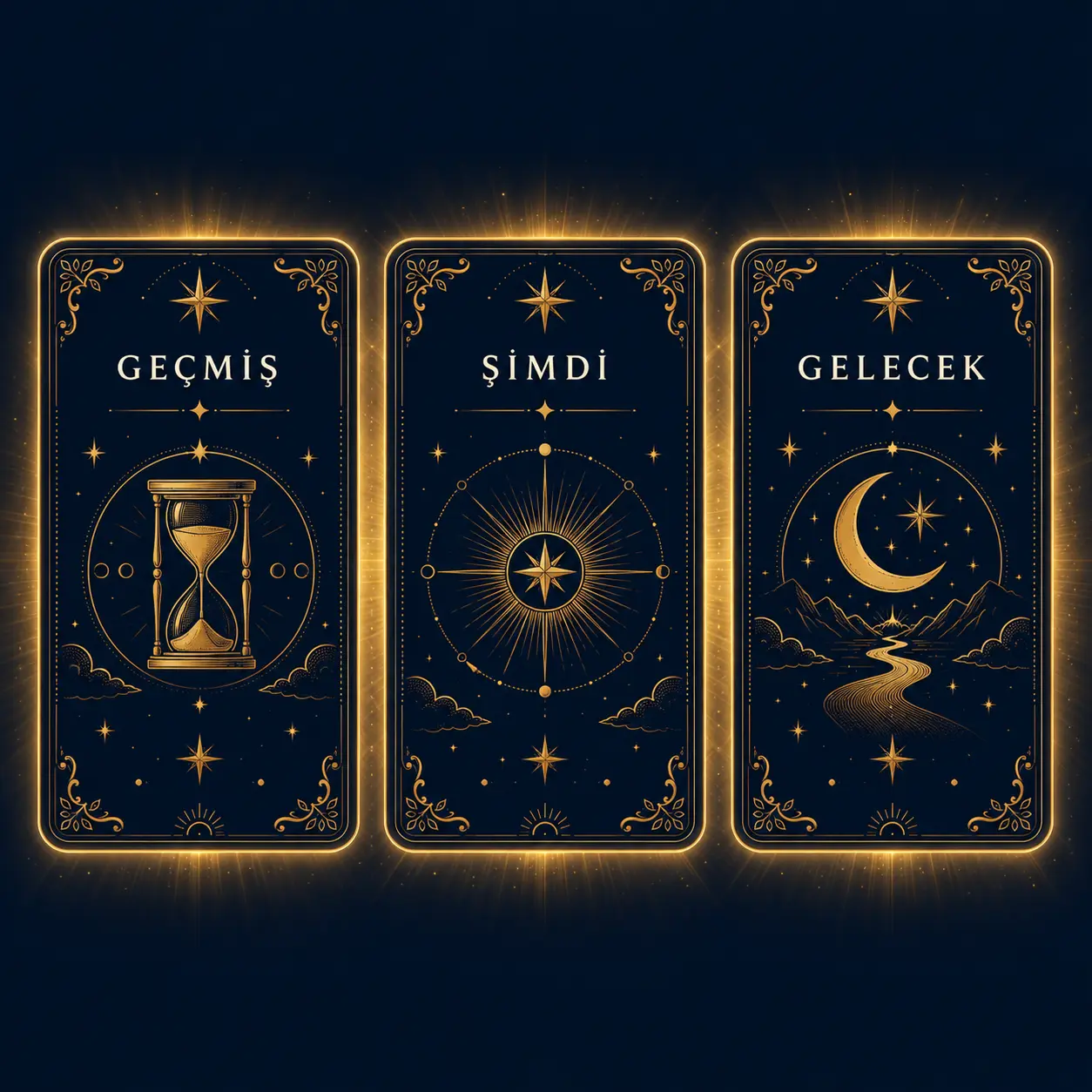 Geçmiş, Şimdi, Gelecek üç kart açılımı